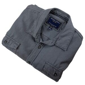 Nickel & Iron New York Mens Large Gray Long Sleeve Button Down Utility Shirt L